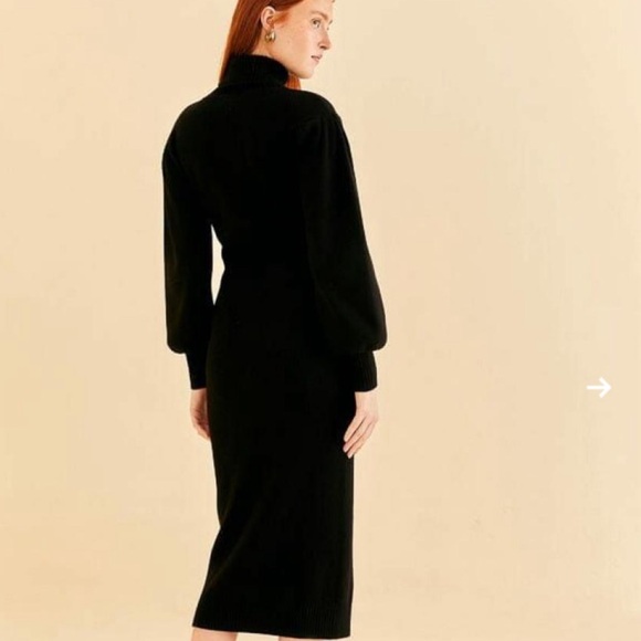 Farm Rio Black Heart Neckline Knit Dress - Picture 3 of 6